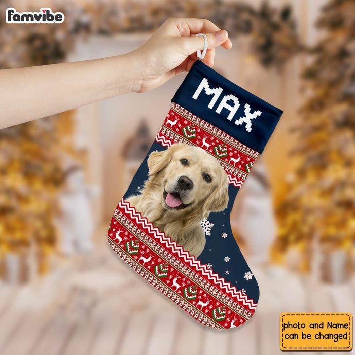 Personalized Christmas Stocking with Your Dog's Funny Photo - Famvibe