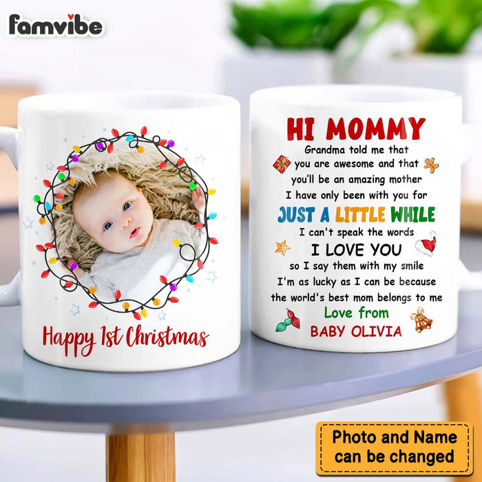 Personalized First Christmas Upload Photo Mug 30415 1