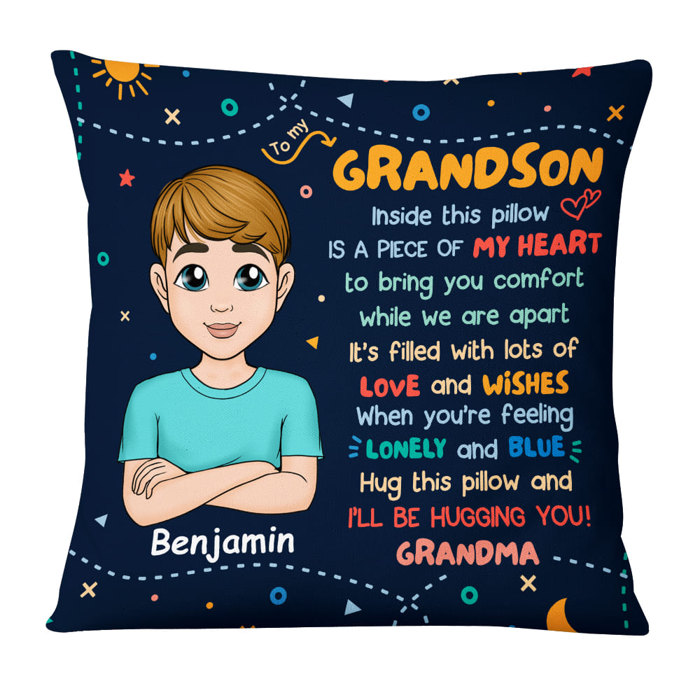 Personalized Gift For Grandson Baby Shark Hug This Pillow 27887 - Famvibe