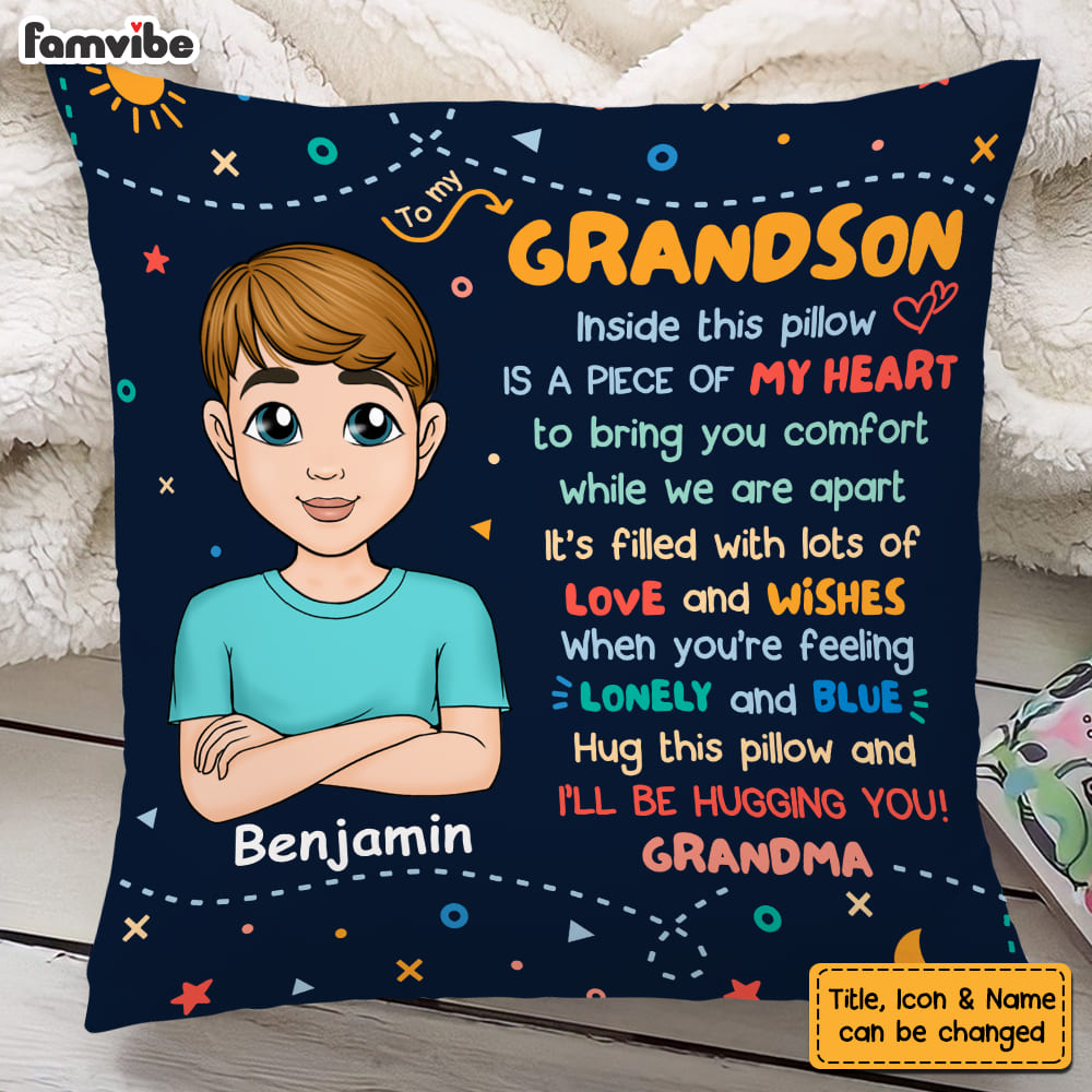 Personalized Gift For Grandson Hug This Pillow 30422 Primary Mockup