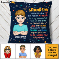 Personalized Gift For Grandson Hug This Pillow 30422 thumb 1