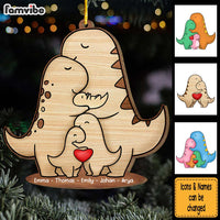 Personalized Wooden Dinosaur Family Christmas Ornament 30432 thumb 1