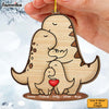 Personalized Wooden Dinosaur Family Christmas Ornament 30432 1
