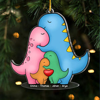 Personalized Colorful Dinosaur Family Christmas Ornament 30433 thumb 1