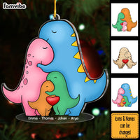 Personalized Colorful Dinosaur Family Christmas Ornament 30433 thumb 1