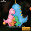 Personalized Colorful Dinosaur Family Christmas Ornament 30433 1
