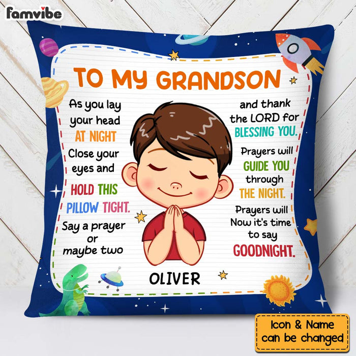 Personalized Gift For Grandson Night Prayer Pillow 30439 1
