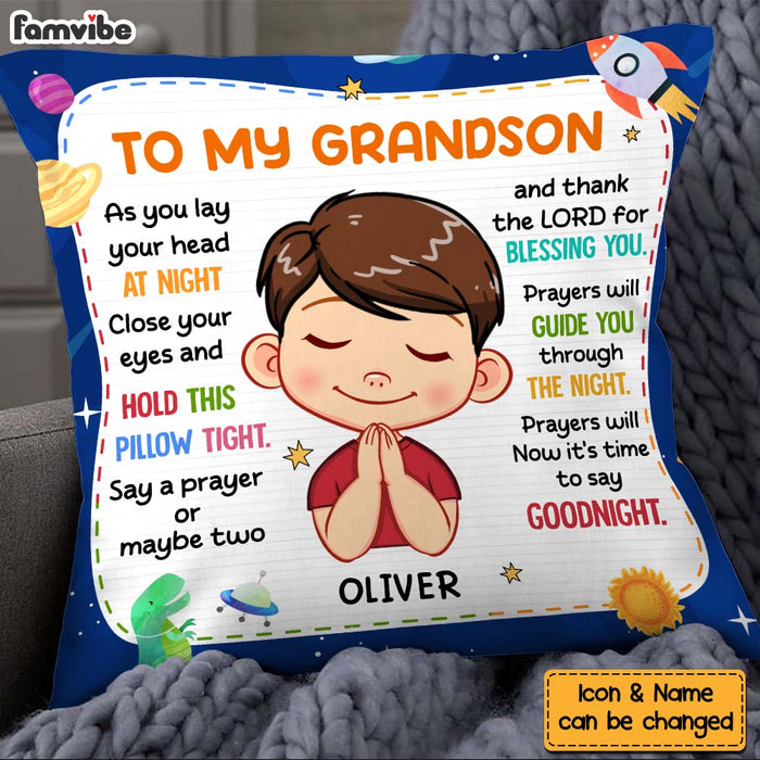 Personalized Gift For Grandson Night Prayer Pillow 30439 1