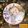 Personalized Baby First Christmas French Circle Ornament 30454 1
