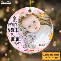 Personalized Baby First Christmas French Circle Ornament 30454 thumb 1