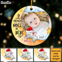 Personalized Baby First Christmas French Circle Ornament 30454 thumb 1