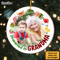 Personalized Christmas Gift Promoted To Grandma Circle Ornament 30458 thumb 1
