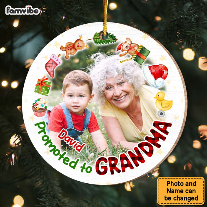 Personalized Christmas Gift Promoted To Grandma Circle Ornament 30458 1