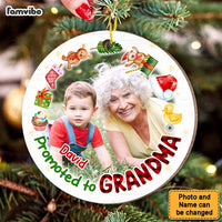 Personalized Christmas Gift Promoted To Grandma Circle Ornament 30458 thumb 1