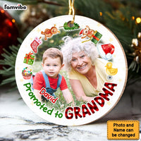 Personalized Christmas Gift Promoted To Grandma Circle Ornament 30458 thumb 1