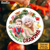 Personalized Christmas Gift Promoted To Grandma Circle Ornament 30458 thumb 1
