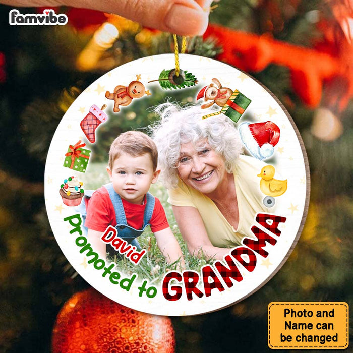 Personalized Christmas Gift Promoted To Grandma Circle Ornament 30458 1