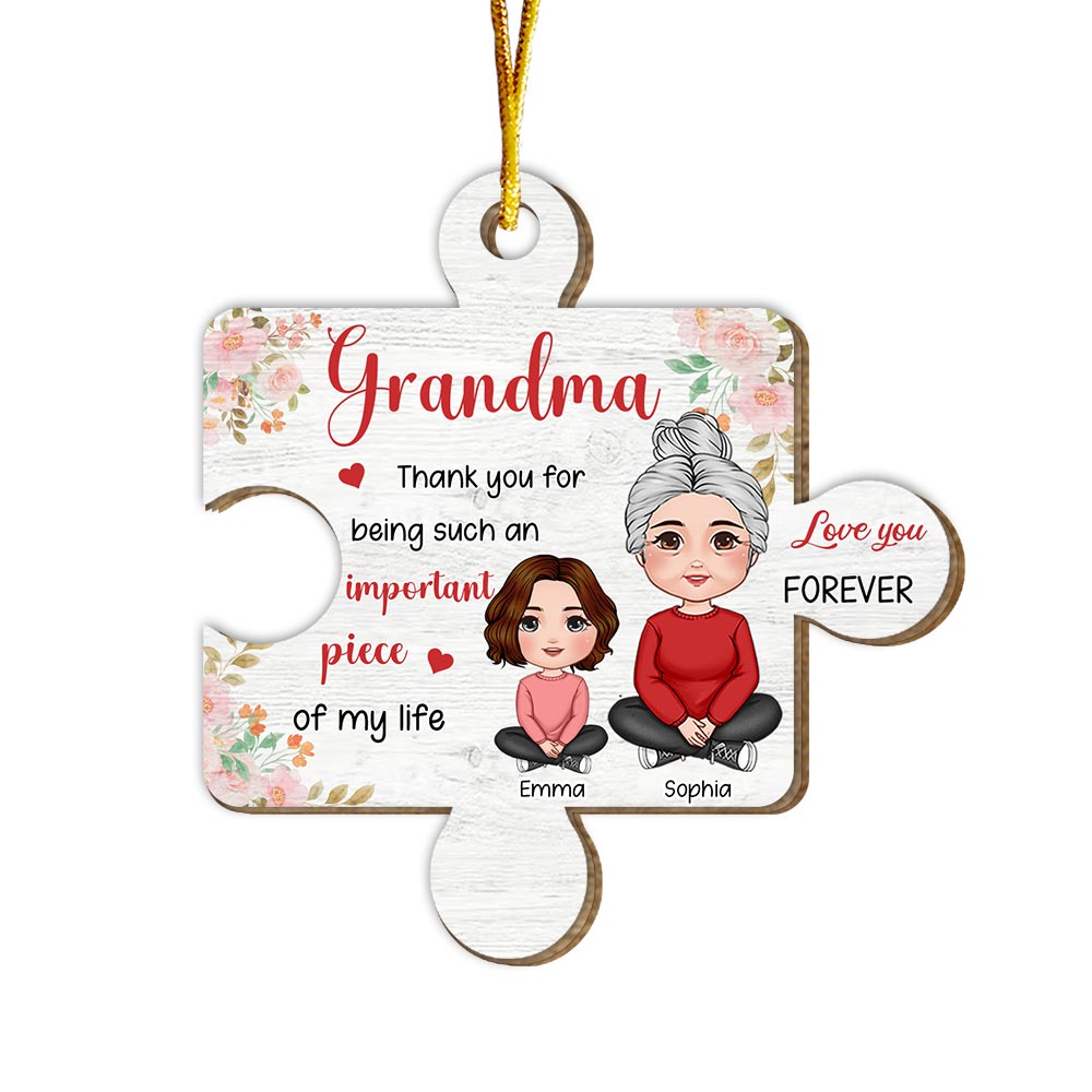 Personalized Christmas Gift For Grandma Piece Of My Life Ornament 30459 Primary Mockup