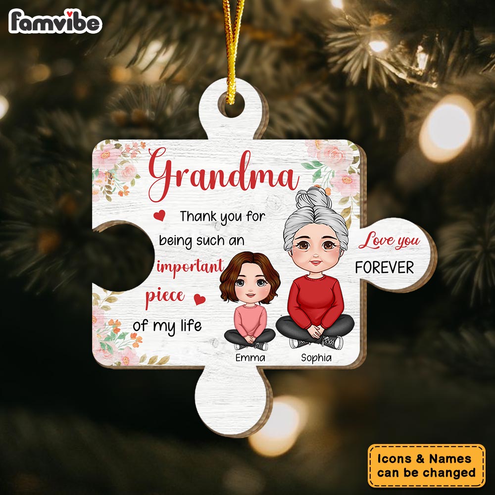 Personalized Christmas Gift For Grandma Piece Of My Life Ornament 30459 Primary Mockup