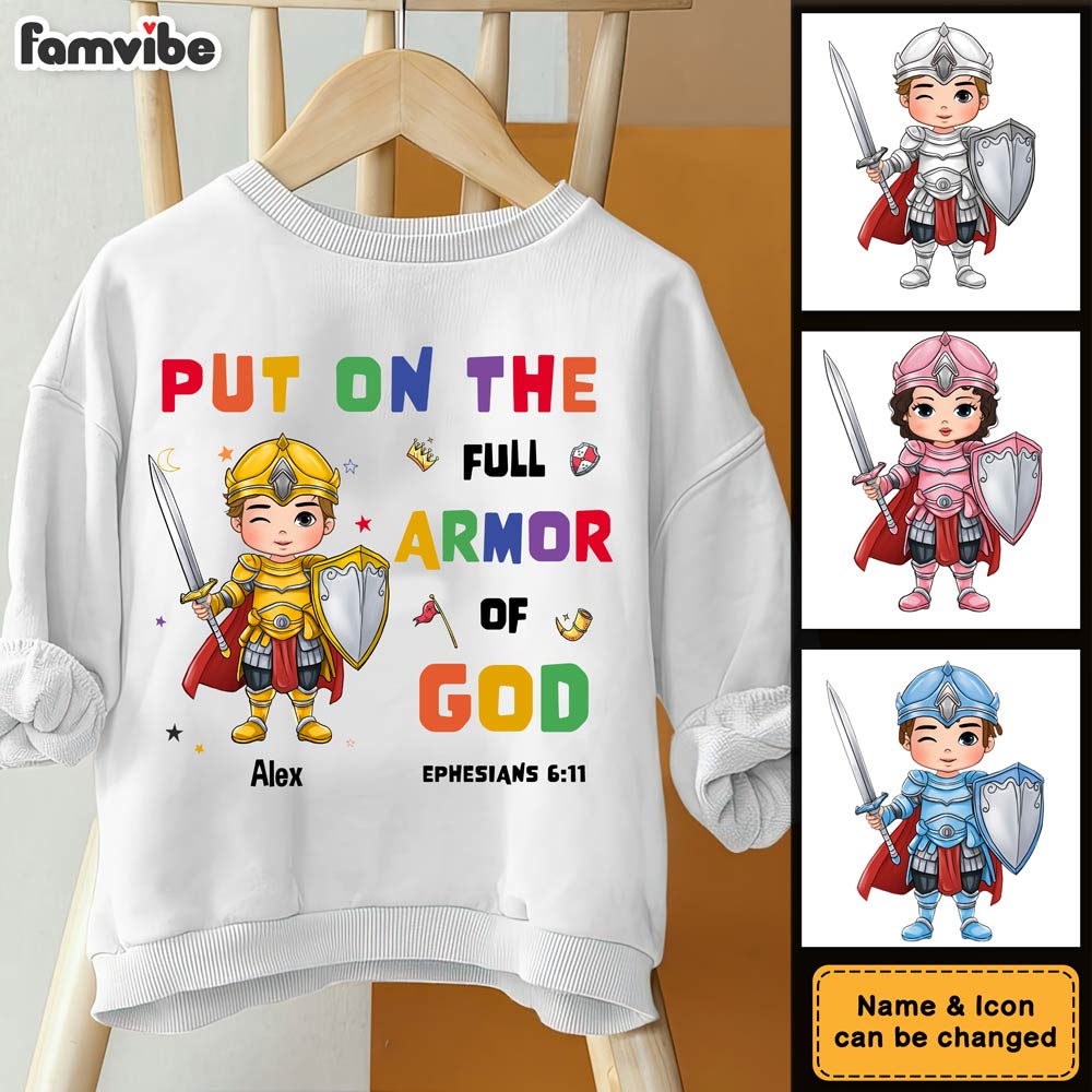 Personalized Gift For Grandson Armor Of God Kid T Shirt - Kid Hoodie - Kid Sweatshirt 30462 Mockup 2