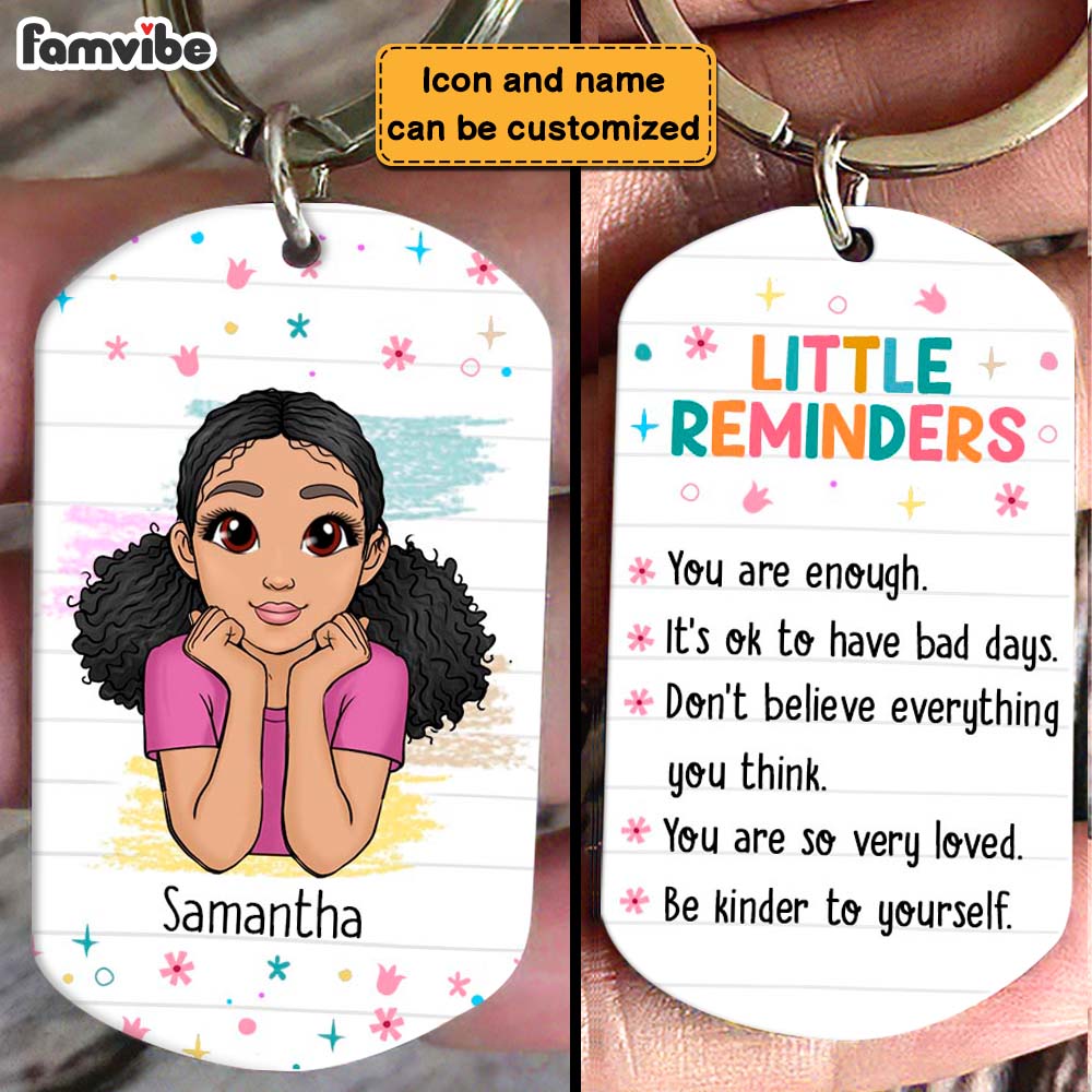 Personalized Mental Health Gift For Granddaughter Little Reminders Aluminum Keychain 22837 Primary Mockup
