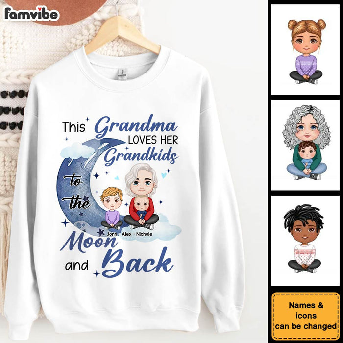 Personalized Gift For Grandma Loves Her Grandkids To The Moon And Back Shirt - Hoodie - Sweatshirt 30468 1
