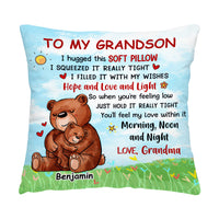Personalized Gift For Grandson Granddaughter Animal Hug This Pillow 30473 thumb 1