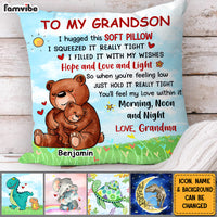 Personalized Gift For Grandson Granddaughter Animal Hug This Pillow 30473 thumb 1
