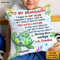 Personalized Gift For Grandson Granddaughter Animal Hug This Pillow 30473 thumb 1