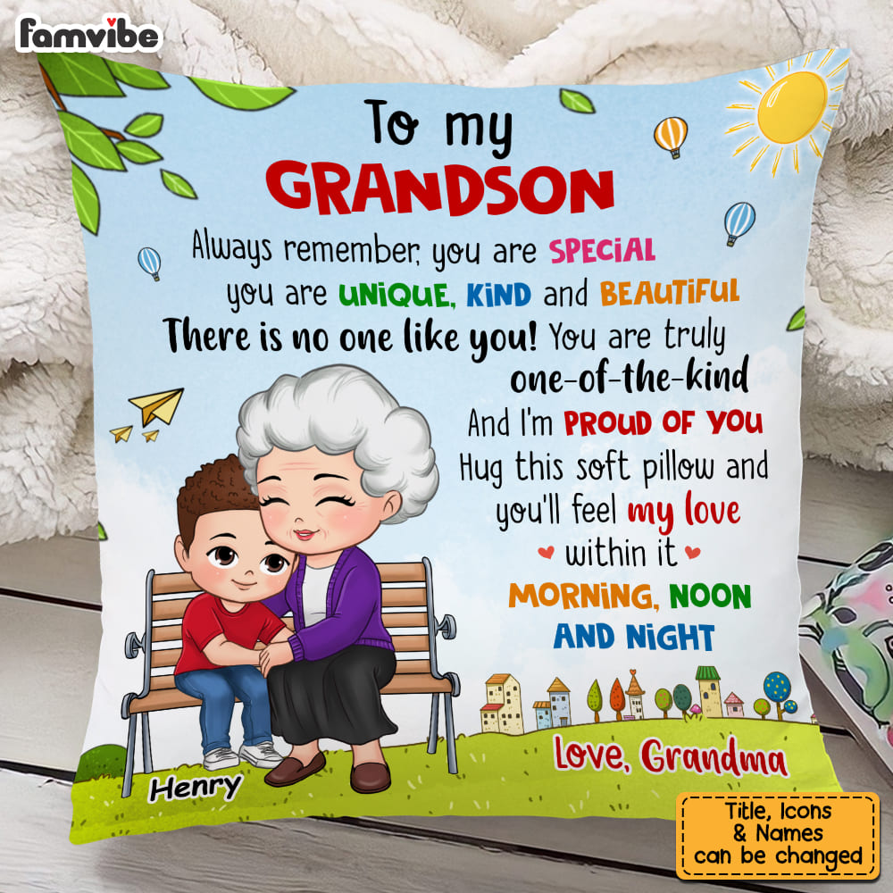 Personalized Gift For Grandson You Are Pillow 30477 Primary Mockup
