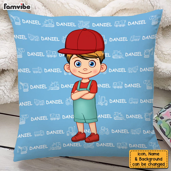 Personalized Gift For Grandson Name Background Pillow 30478 1