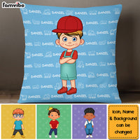 Personalized Gift For Grandson Name Background Pillow 30478 thumb 1