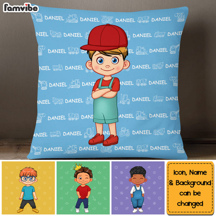 Personalized Gift For Grandson Name Background Pillow 30478 1