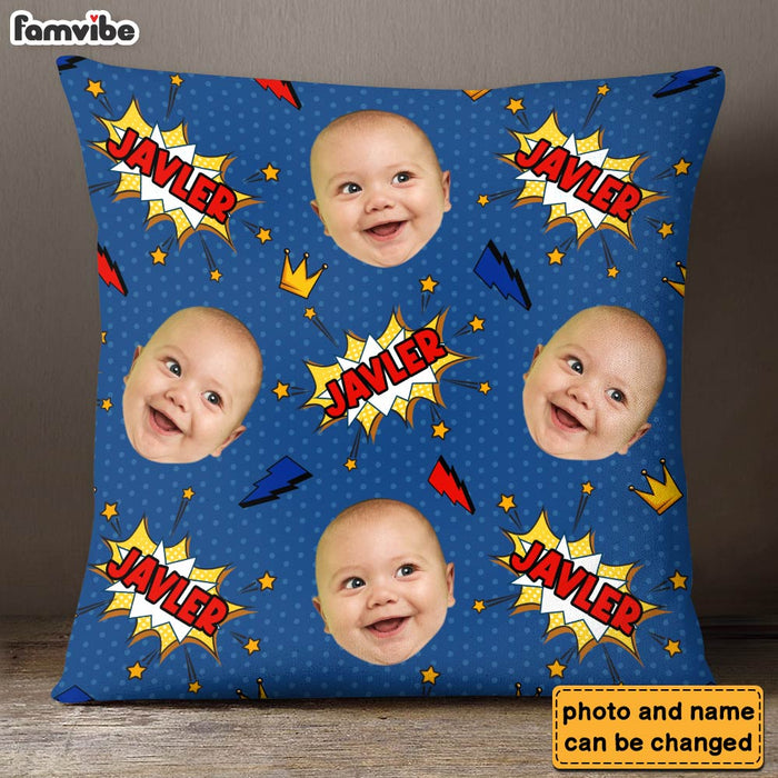 Personalized Gift For Grandson Faces Comic Pillow 30509 1