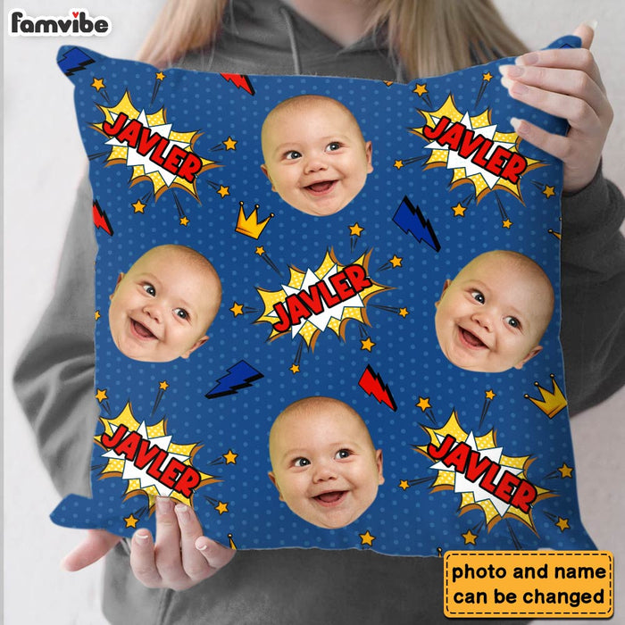 Personalized Gift For Grandson Faces Comic Pillow 30509 1