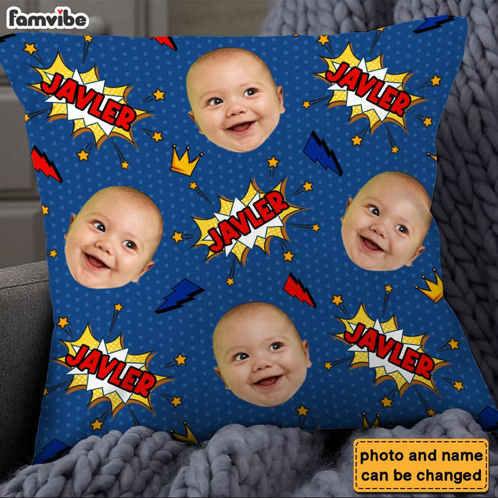 Personalized Gift For Grandson Faces Comic Pillow 30509 1