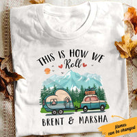 Personalized Camping Husband & Wife White T Shirt JN174 95O61 thumb 1