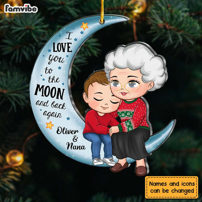 Personalized Gift For Grandson Love You To The Moon Ornament 30518 1