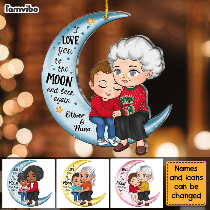 Personalized Gift For Grandson Love You To The Moon Ornament 30518 1