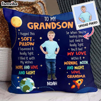 Personalized Gift For Grandson Photo Hug This Pillow 30525 thumb 1