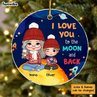 Personalized Christmas Gift For Grandson Moon  Circle Ornament 30540 thumb 1