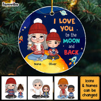 Personalized Christmas Gift For Grandson Moon  Circle Ornament 30540 thumb 1