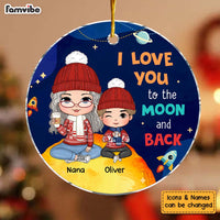 Personalized Christmas Gift For Grandson Moon  Circle Ornament 30540 thumb 1
