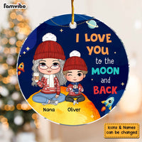 Personalized Christmas Gift For Grandson Moon  Circle Ornament 30540 thumb 1