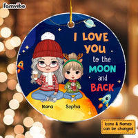 Personalized Christmas Gift For Grandson Moon  Circle Ornament 30540 thumb 1