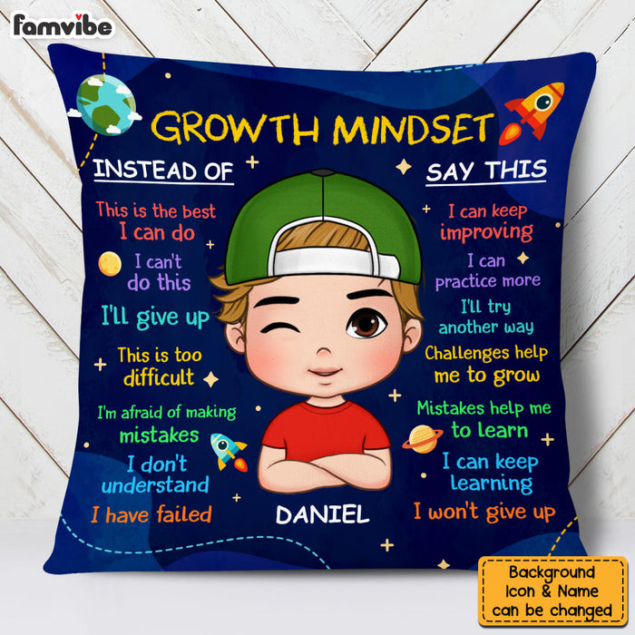 Personalized Christmas Gift For Grandson Growth Mindset Pillow 30542 1
