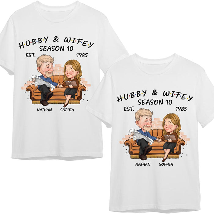 Personalized Hubby And Wifey Season Married Couple T Shirt 30545 1