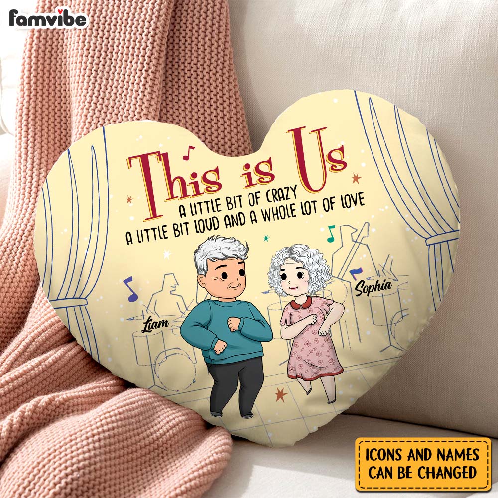 Personalized Couple Dancing This Is Us Shaped Pillow 30551 Primary Mockup