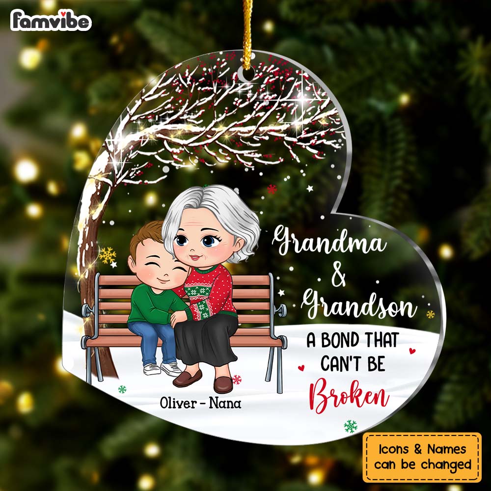 Personalized Gift For Grandson Granddaughter Ornament 30563 Primary Mockup