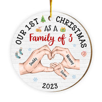 Personalized Gift For Family First Christmas Circle Ornament 30565 thumb 1